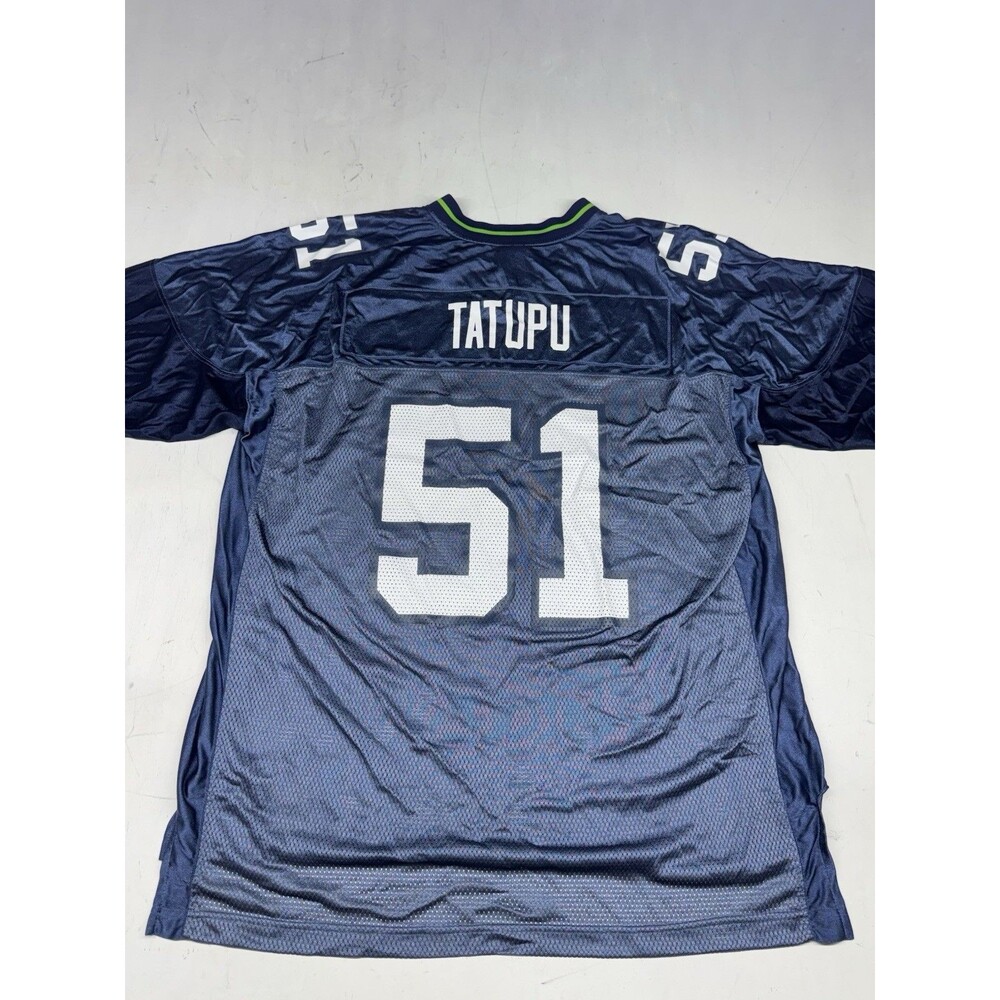 Seattle Seahawks Lofa Tatupu Reebok Jersey Adult XXL Football Blue VINTAGE Y2K